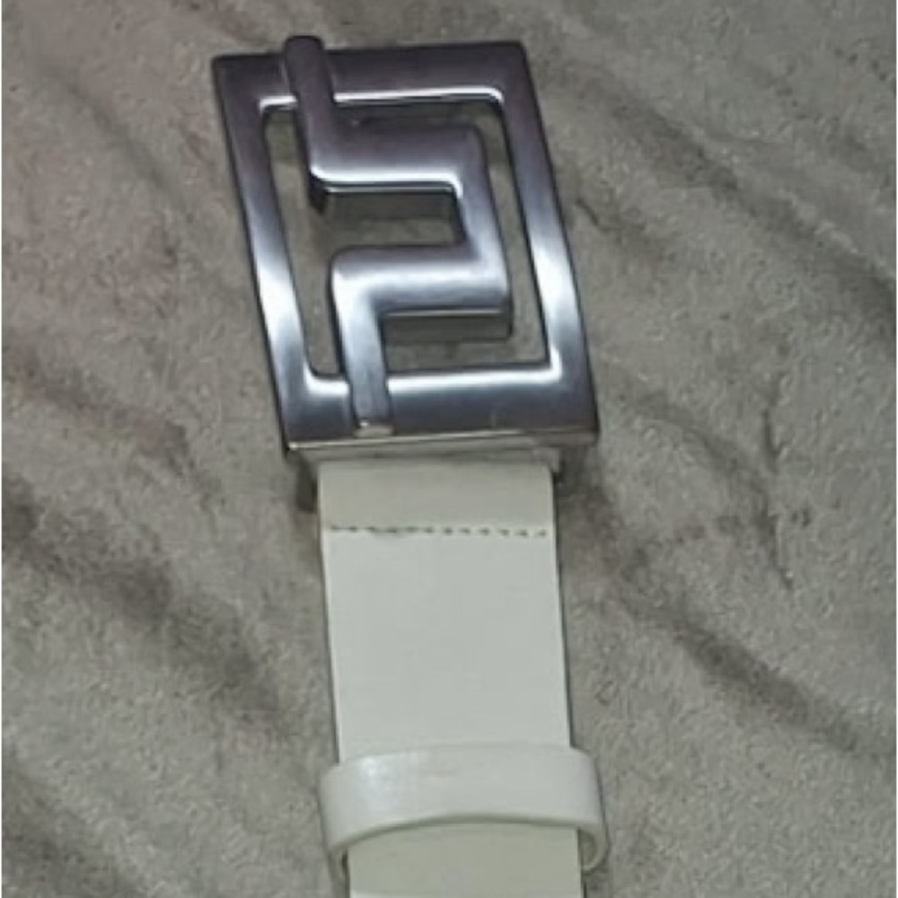 J.Lindeberg Cream Belt with Silver Buckle